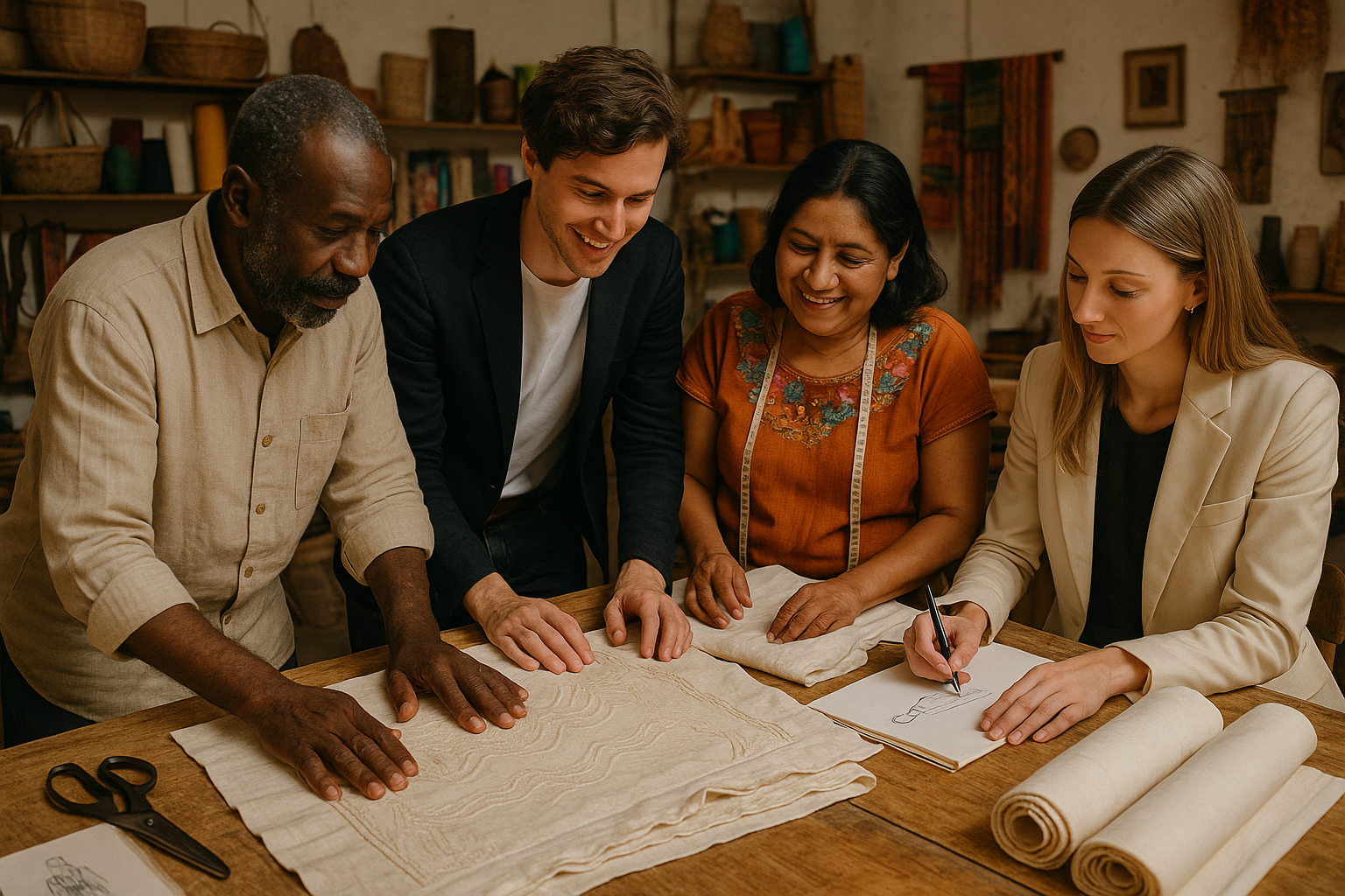 Local artisans working with international fashion designers