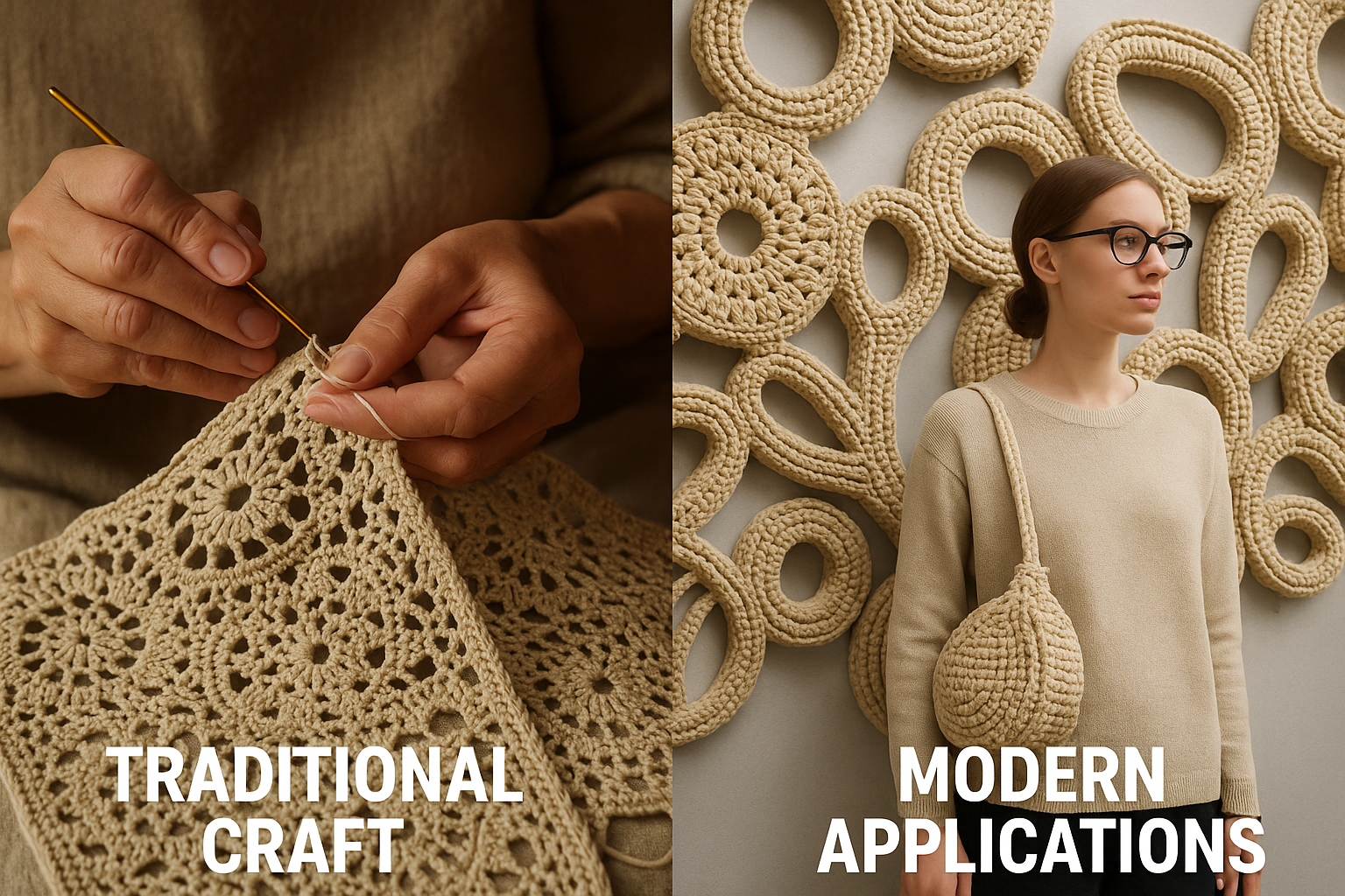 Side-by-side comparison of traditional craft techniques and modern applications