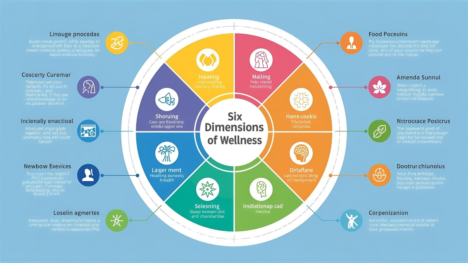 Six Dimensions of Wellness with icons