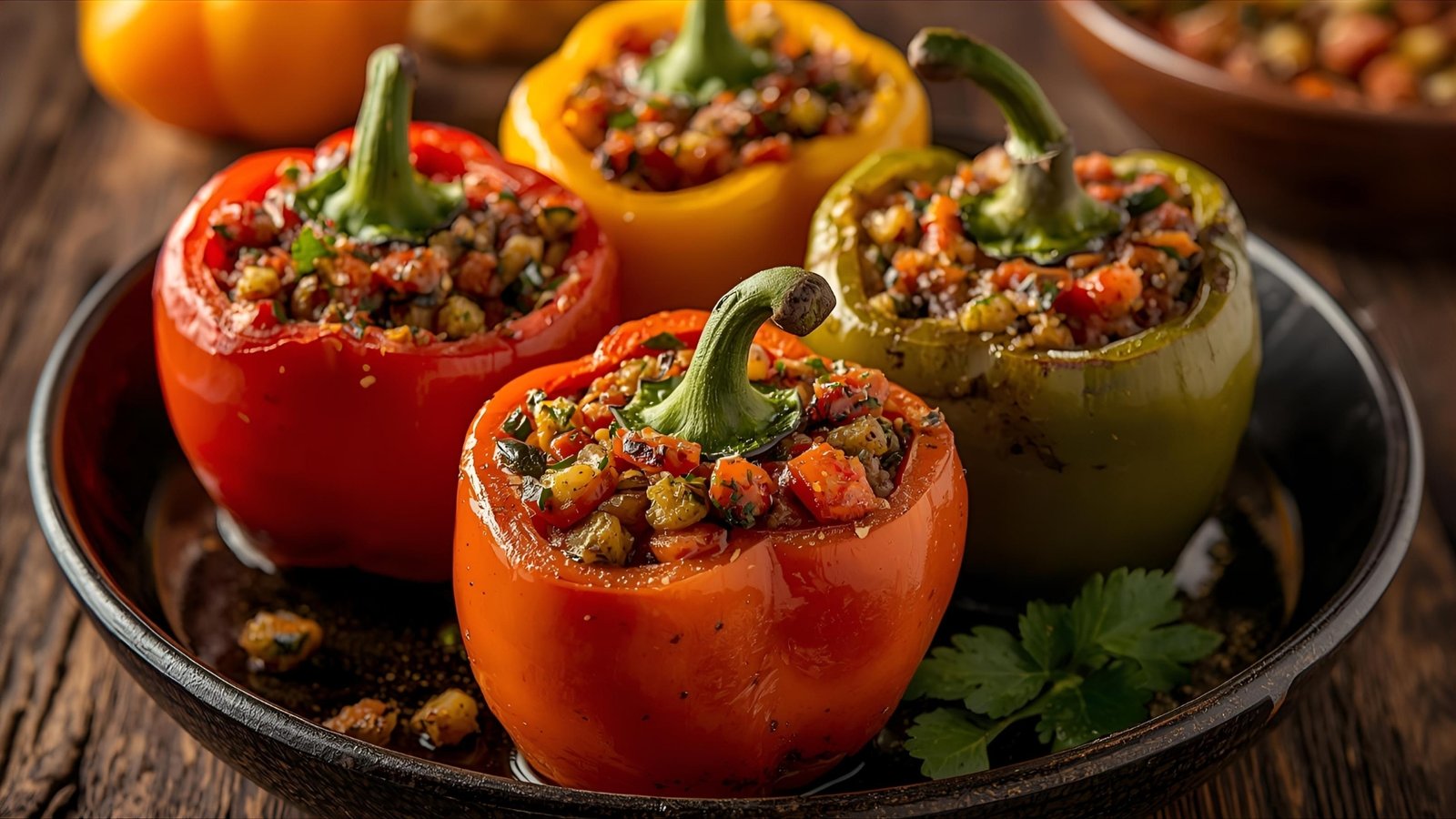 Roasted Vegetable & Millet Stuffed Peppers