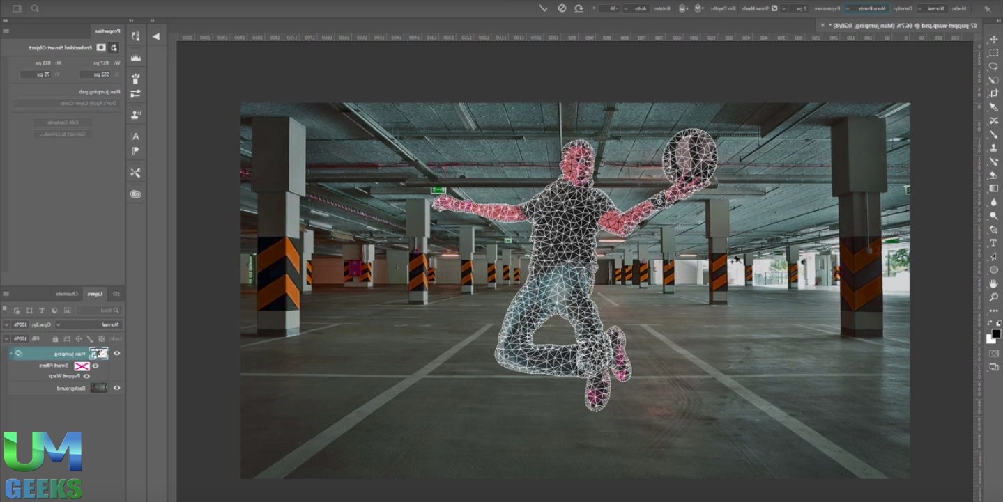 Using Puppet Warp in Photoshop, create a fun animation