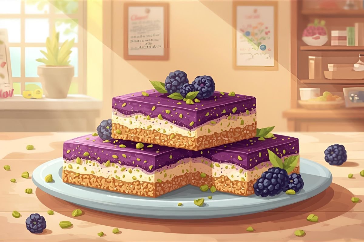 Blackberry Pistachio Dream Bars