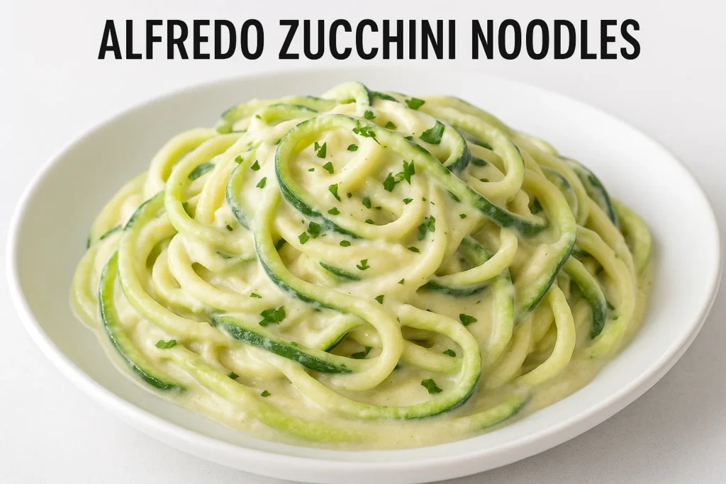 20 Min Alfredo Zucchini Noodles Recipe Low-Carb Pasta