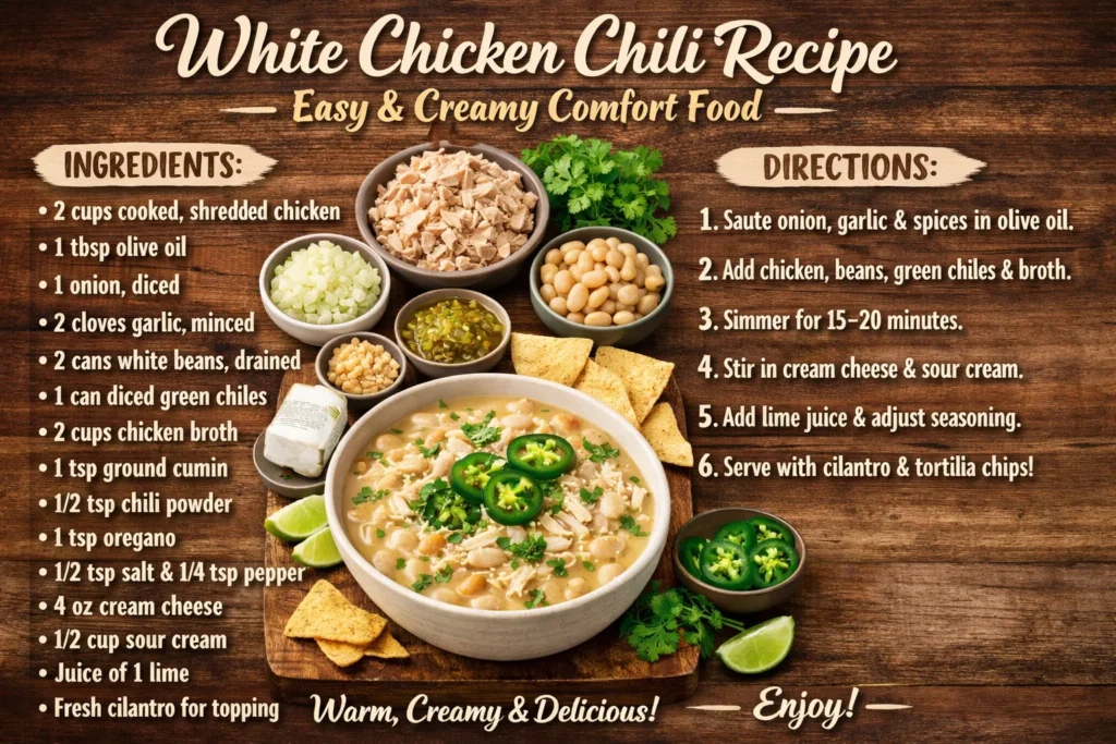 White Chicken Chili Recipe Easy & Creamy Comfort Food